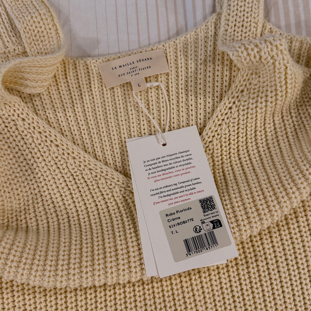 NWT SÉZANE Chunky Knit Sleeveless Dress in Cream / Ecru sz L NWT - Picture 10 of 10